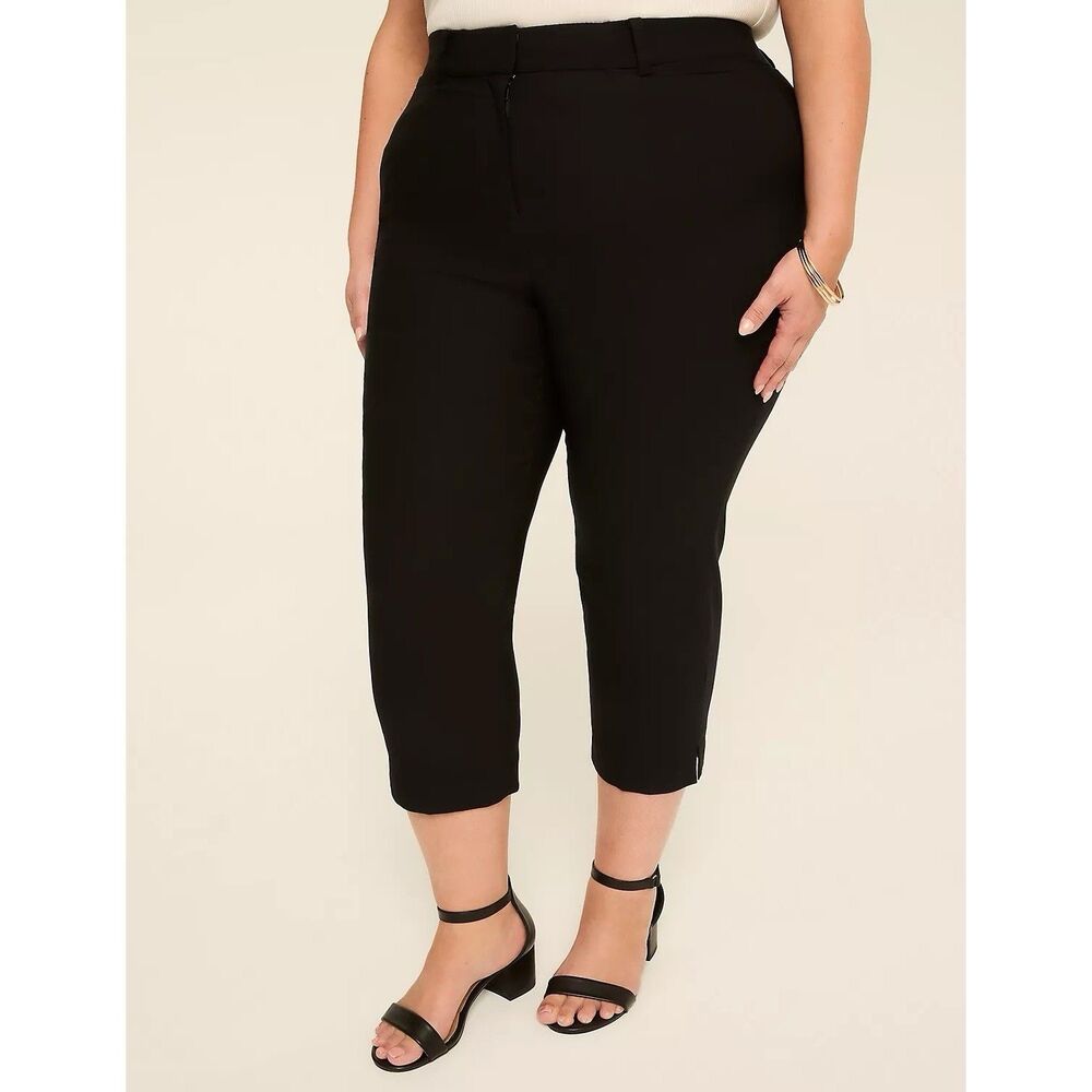 Lane Bryant 4-Season Slim Capri Pants (Sz 24) Black Dress Business Casual Work